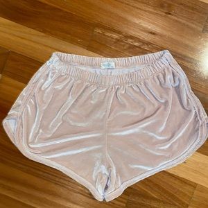 Brandy Melville/John Galt Pink Velvet Shorts